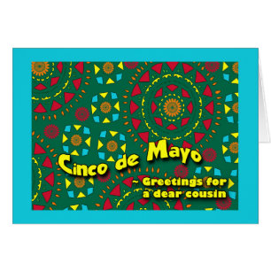 Cinco de Mayo for Cousin, Colorful Mosaic Cards