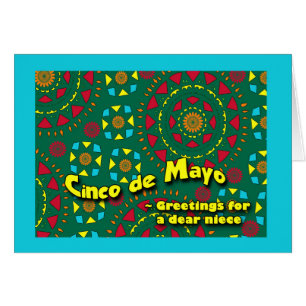 Cinco de Mayo for Niece, Colorful Mosaic Design Cards