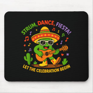 Cinco de mayo funny cactus sombrero strum danceCin Mouse Pad