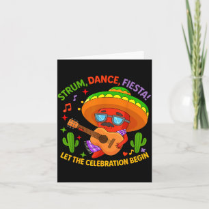 Cinco de mayo funny chili pepper sombrero strum card