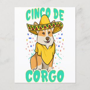 Cinco de Mayo Funny Corgi Dog with a Poncho _ Mexi Flyer