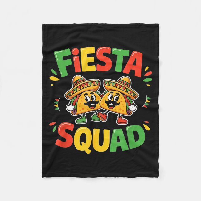 Cinco de mayo funny fiesta squad party for men fleece blanket (Front)