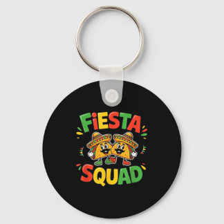 Cinco de mayo funny fiesta squad party for men keychain