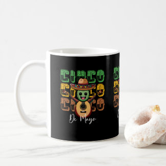 Cinco De Mayo Funny Mexican Cactus Playing Guitar Coffee Mug