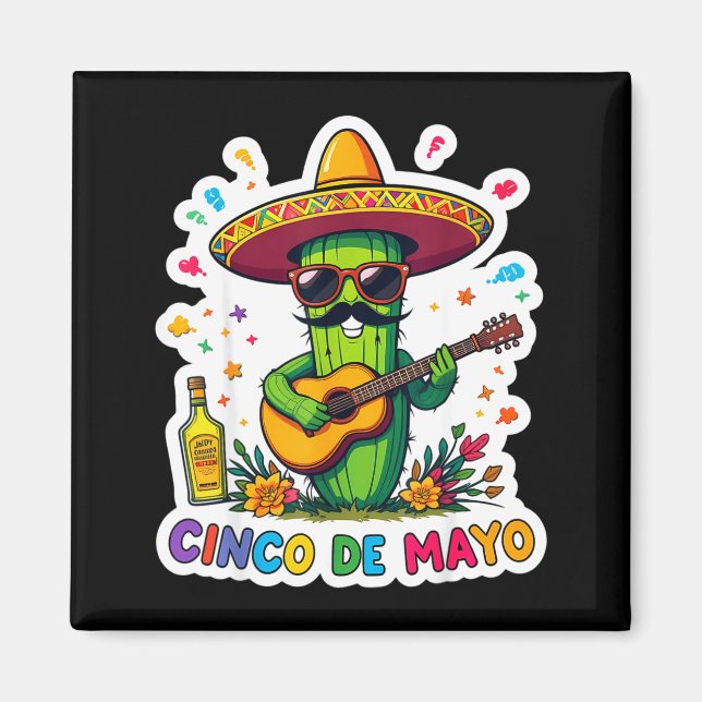Cinco de mayo funny mexican cactus sunglassesCinco Magnet (Front)