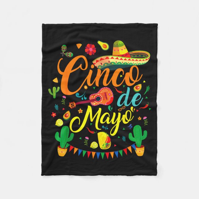 Cinco de mayo funny mexican fiesta party 5 de mayo fleece blanket (Front)