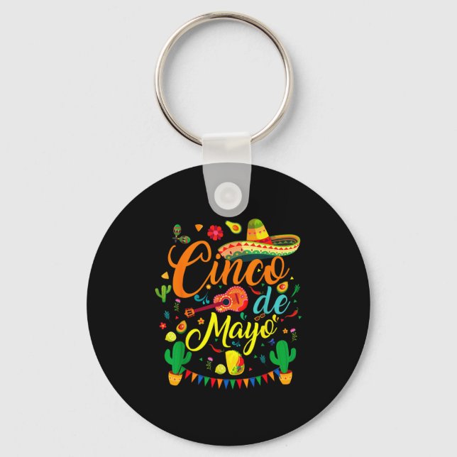 Cinco de mayo funny mexican fiesta party 5 de mayo keychain (Front)