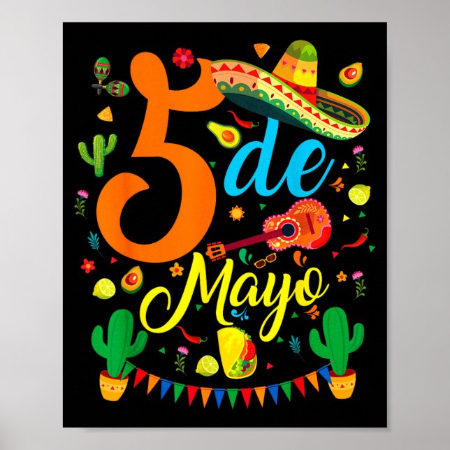 Cinco de mayo funny mexican fiesta party 5 de mayo poster (Front)