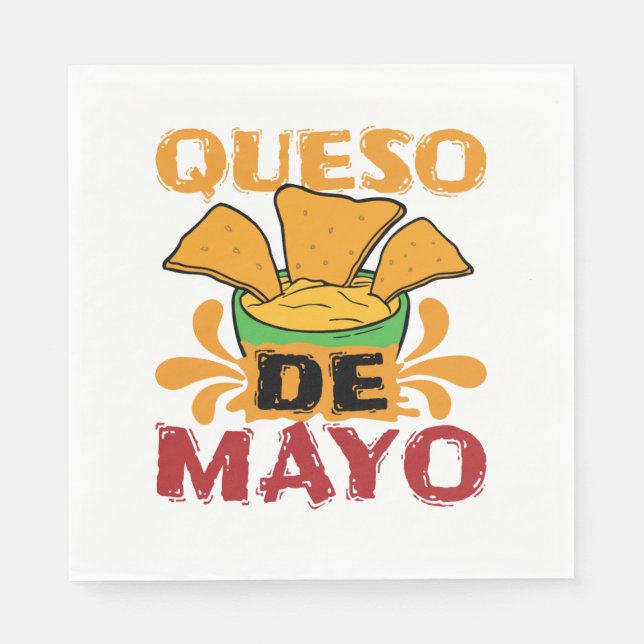 Cinco de Mayo Funny Queso Pun Napkins (Front)