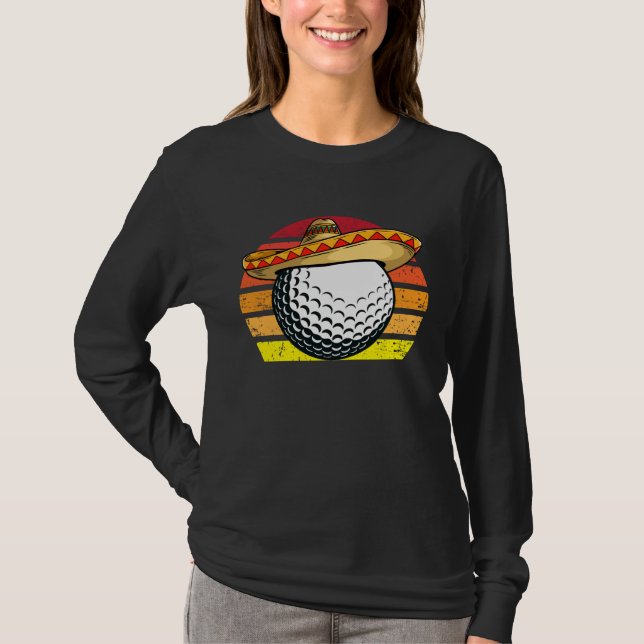 Cinco de Mayo Golf Ball With Sombrero Golfer Mexic T-Shirt (Front)