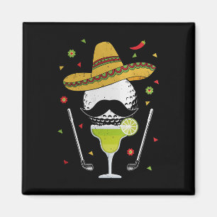 Cinco De Mayo Golf Byl With Sombrero And Margarita Magnet