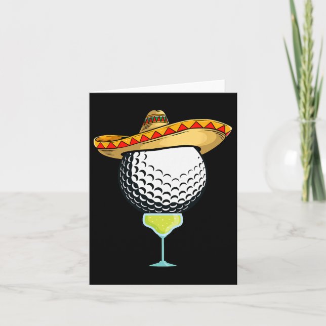Cinco De Mayo Golf Byll With Sombrero And Margarit Card (Front)