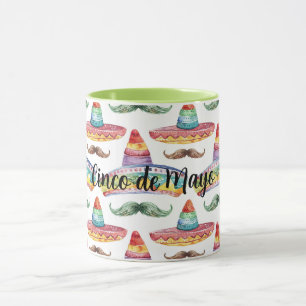 Cinco de Mayo Green Brown Mustaches Mug