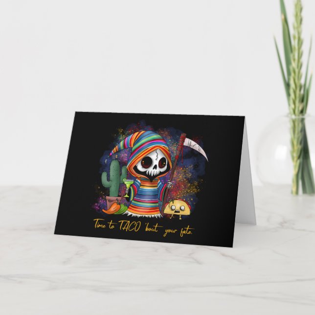 Cinco de Mayo Grim Reaper Holiday Card (Front)