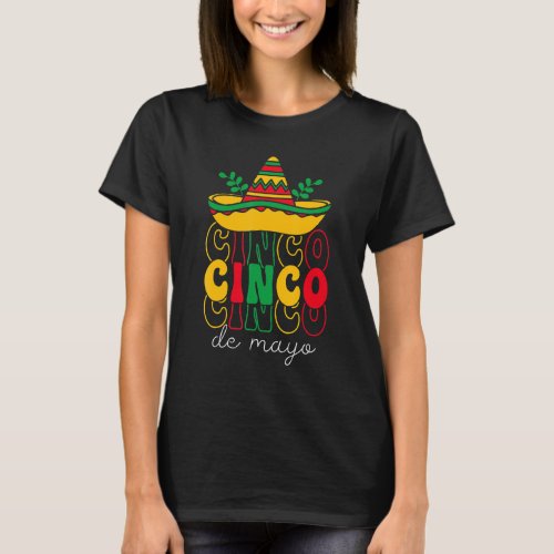 Cinco De Mayo Groovy Mexican Fiesta 5 De Mayo Somb T_Shirt