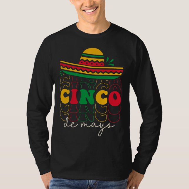 Cinco De Mayo Groovy Mexican Fiesta 5 De Mayo Somb T-Shirt (Front)