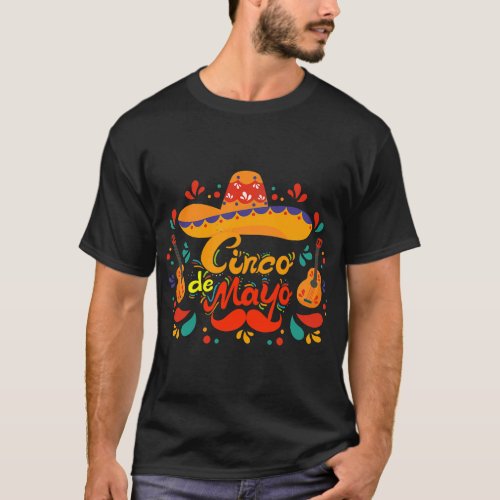 Cinco De Mayo Guitar Sombrero  gift T_Shirt