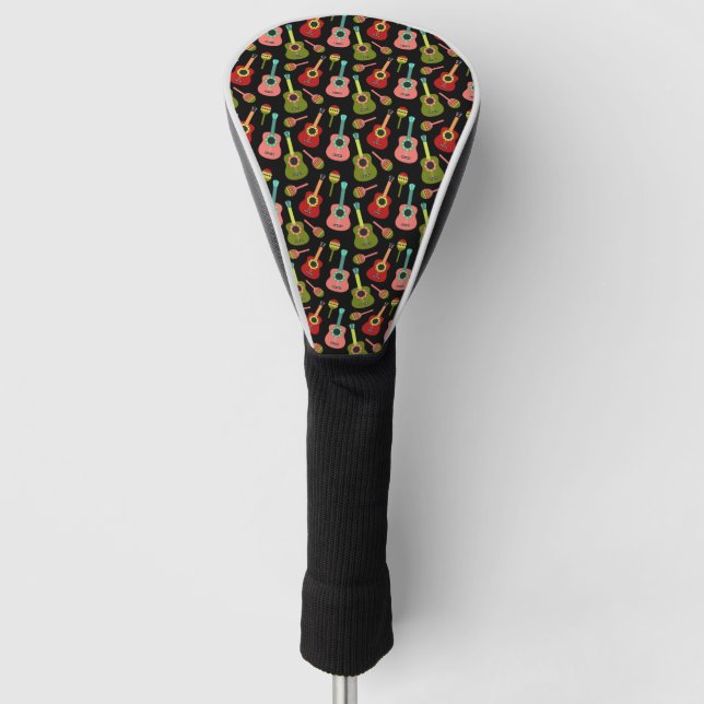 Cinco de Mayo Guitars Maracas Mexican Colors Music Golf Head Cover (Front)