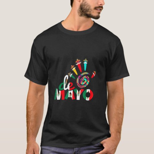 Cinco De Mayo  Hand Print Mexican Hat 2  T_Shirt