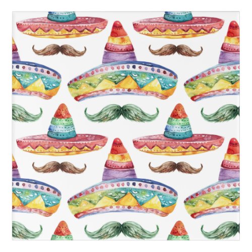 Cinco de Mayo Hats Mustache Red Green Acrylic Print