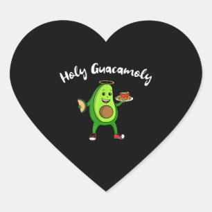 Cinco de Mayo Holy Guacamole Avocado Taco Food Heart Sticker
