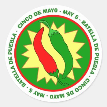 Cinco De Mayo Hot Peppers Sticker by imagefactory at Zazzle