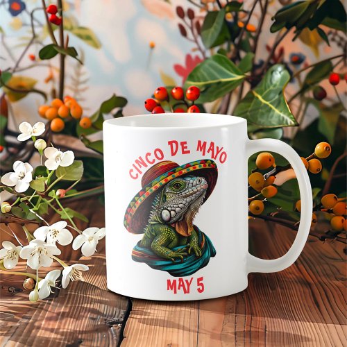 Cinco de Mayo Iguana Wearing Sombrero  Serape Coffee Mug