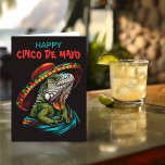 Cinco De Mayo Iguana Wearing Sombrero &amp; Serape Holiday Card at Zazzle