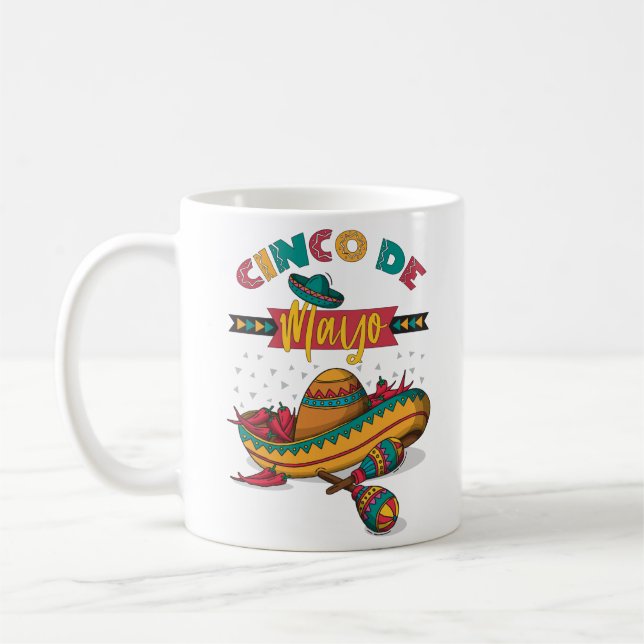 Cinco De Mayo Illustration, 1/2 Coffee Mug (Left)