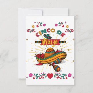 Cinco De Mayo Illustration, 2/2 Thank You Card