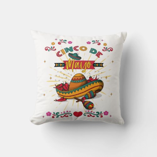 Cinco De Mayo Illustration 22 Throw Pillow