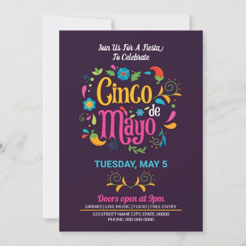 Cinco De Mayo Invitation flyer