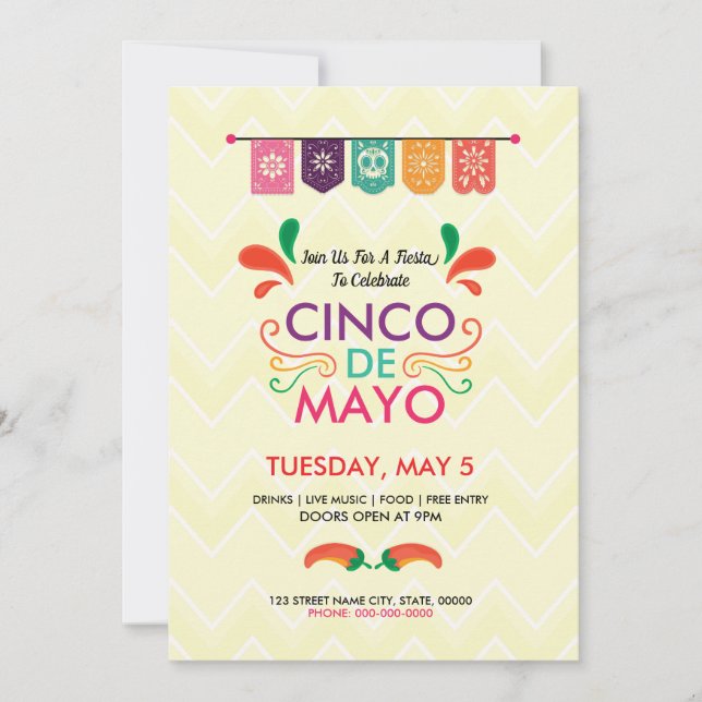 Cinco De Mayo Invitation flyer (Front)