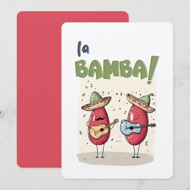 Cinco de Mayo La Bamba Chili Jam & Spicy Strings Invitation (Front/Back)