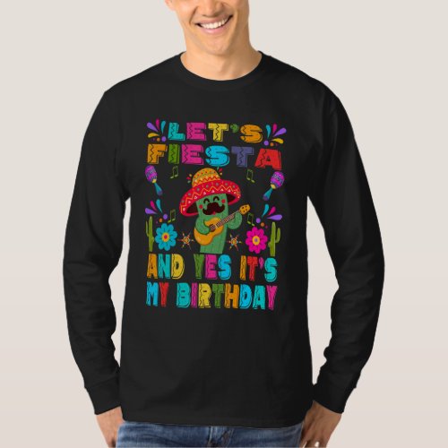 Cinco De Mayo Lets Fiesta Cactus Mexican Guitar S T_Shirt