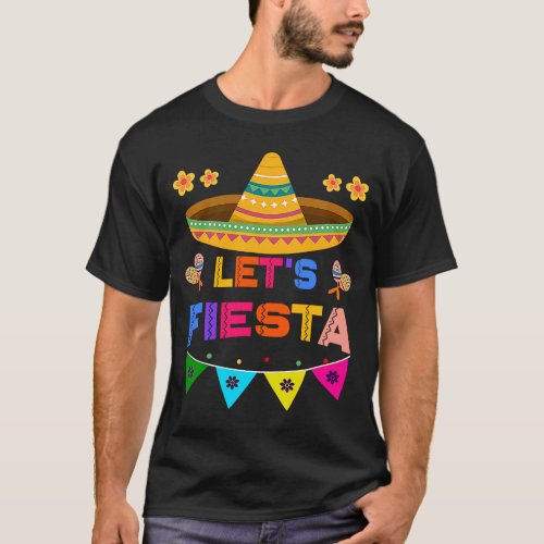 Cinco De Mayo Lets Fiesta Cactus Sombrero Hat  1 T_Shirt