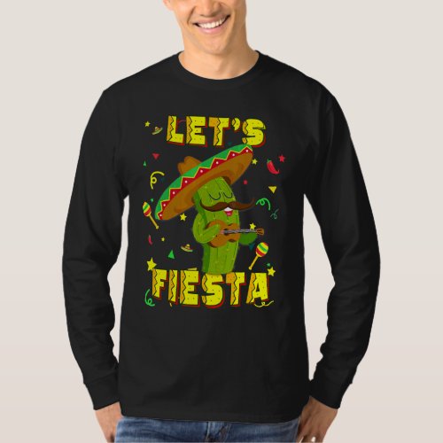 Cinco De Mayo  Lets Fiesta Cactus Sombrero Hat  1 T_Shirt