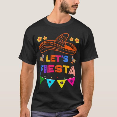 Cinco De Mayo Lets Fiesta Cactus Sombrero Hat  2 T_Shirt