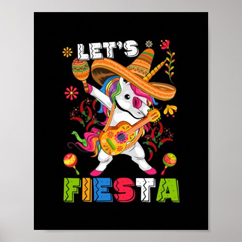 Cinco De Mayo Lets Fiesta Dancing Mexican Poster