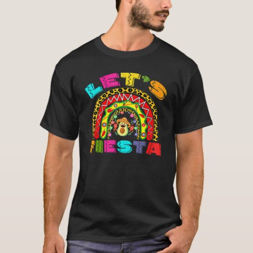 Cinco De Mayo Lets Fiesta Rainbow Avocado Sombrer T_Shirt