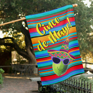 Cinco de Mayo Lime Sombrero House Flag