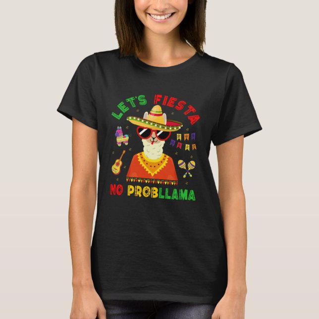Cinco de Mayo Llama Fiesta  Alpaca boys girls wome T-Shirt (Front)