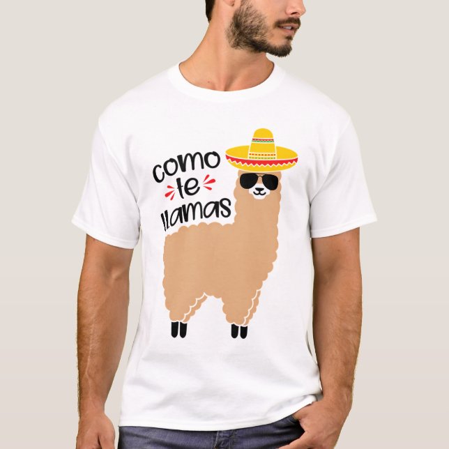 Cinco de Mayo Llama Fiesta mexico Celebration  T-Shirt (Front)