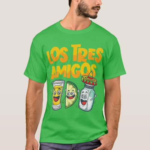 Cinco de Mayo Los Tres Amigos Tequila Lime Salt Li T_Shirt