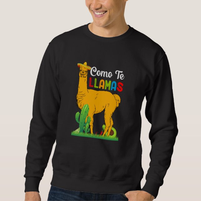 Cinco de Mayo love llama squad celebrate fiesta Sweatshirt (Front)