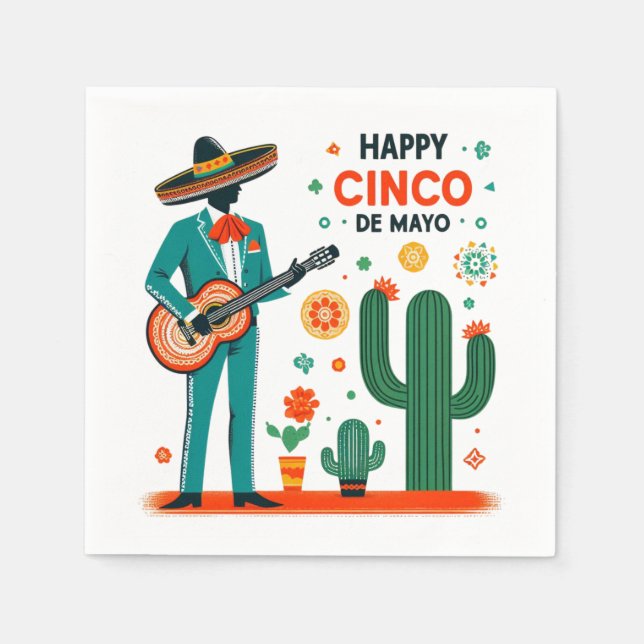 Cinco de mayo mariachi - Mexican pride Napkins (Front)