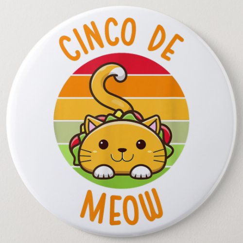 Cinco de Mayo Meow Cat Lover Mexican May 5 Holiday Button