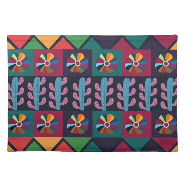 Cinco De Mayo Mexican Art Pattern  Cloth Placemat (Front)