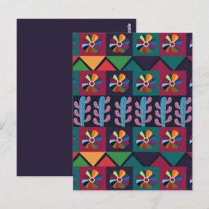 Cinco De Mayo Mexican Art Pattern Postcard