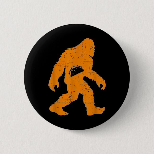 Cinco De Mayo Mexican Bigfoot Taco El Squatcho Fun Button (Front)